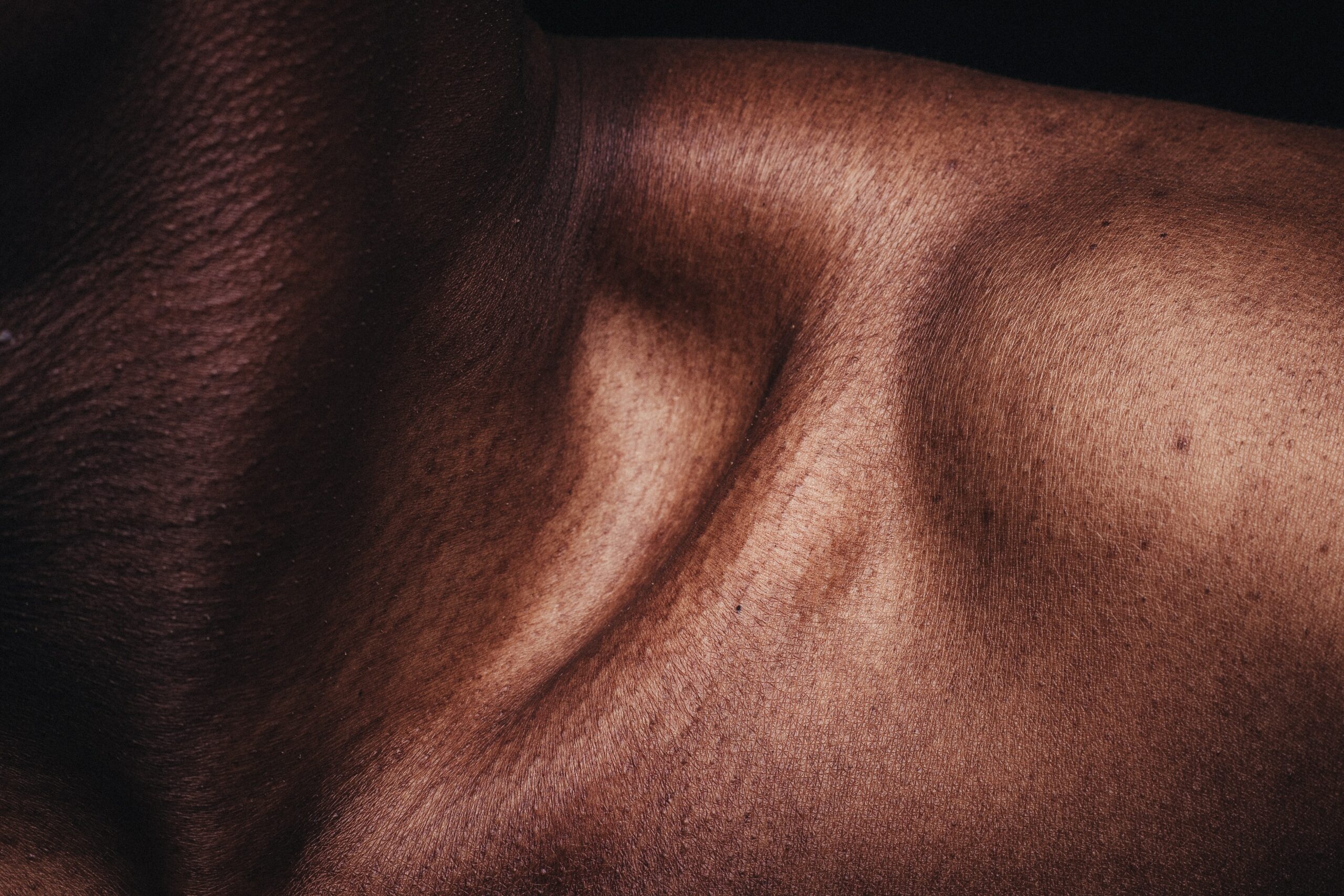 Close-up of skin and collarbone